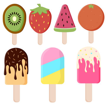 Assortment of Eskimo fruit ice cream