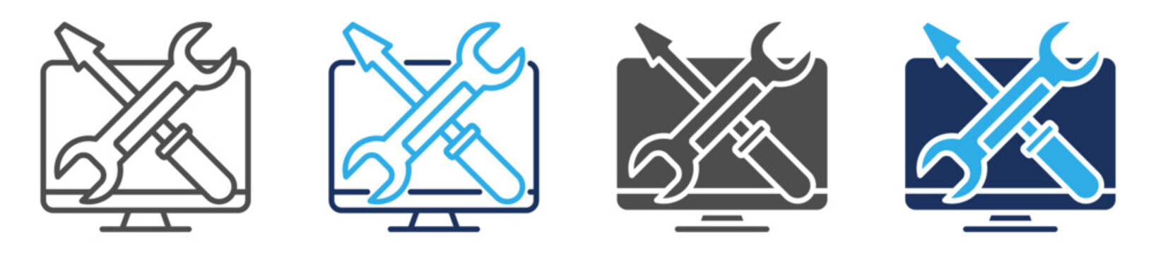 maintainability icon set multi concept