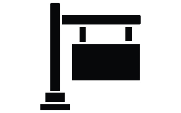 Hanging shop signboard icon store signage business retail symbol vector silhouette illustration