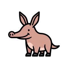 Fototapeta premium Cartoon Aardvark Smiling Animal.