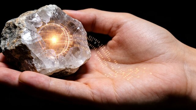 Holding the Core of a Digital Economy Macro Shot