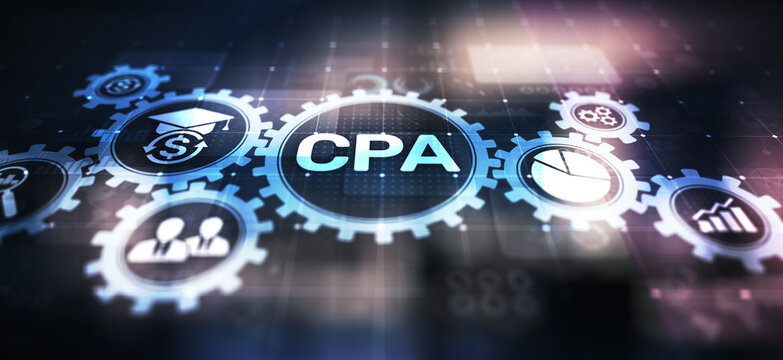 CPA Certified Public Accountant Audit Business concept on virtual screen.