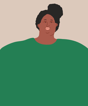 Portrait of Mom. African American Woman vector illustration.