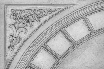 CLASSIC ARCHITECTURE - Ornaments on the facade of a very, very old classicist tenement house