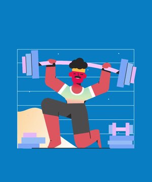 a man lifting a barbell