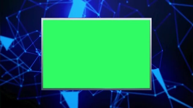 Green Screen Video Layout Templates on Abstract Blue Network Background