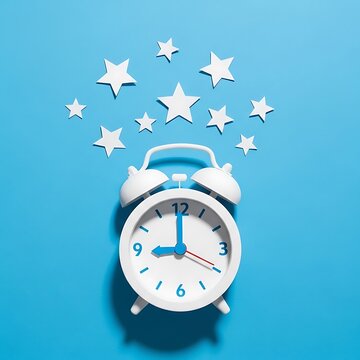 White Clock with Starry Sky.