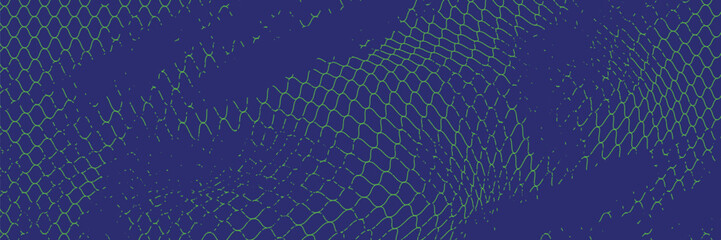 Abstract Sports Background with Fishing Net Texture. Green and Blue Grunge Pattern and Halftone Effect. Dirty Grunge Background © alfan