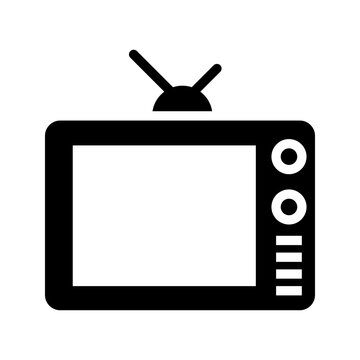 elevision Icon &ndash; Retro TV Screen Broadcast Device Symbol Vector