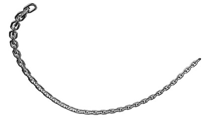 Naklejka premium Linked Metal: A resilient metal chain, its individual links intertwined, symbolizes the concepts of strength, connectivity, and unbreakable bonds.