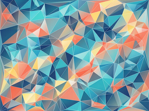 A stunning abstract vector illustration in low-poly style, featuring intricately connected triangles of varying sizes that create compelling dimension and depth.
