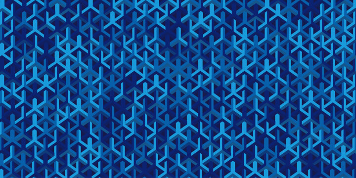 abstract blue isometric decoration geometric cube background. vector triangle tile design. Decoration mosaic design retro seamless element wallpaper.