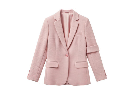 Elegant floral-patterned double-breasted blazer for spring and summer occasions isolated on transparent background