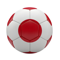 Fototapeta premium A red and white soccer ball on transparent background