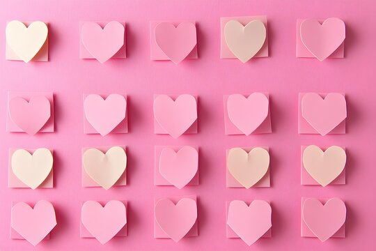 Seamless Background of pink Paper Hearts
