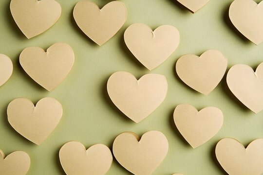 Seamless Background of khaki Paper Hearts