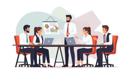 Fototapeta premium Business Meeting: Team Collaboration, Presentation, and Strategy Discussion