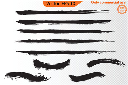 Set of grunge brush strokes. Black Ink Brush Strokes and Grunge Paint Banners Set &ndash; Ink Splatter, Brush Stroke Collection, Clip Art, EPS 10
