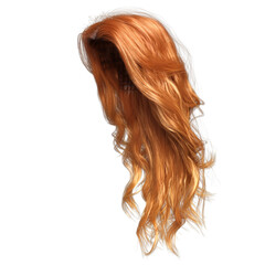 Naklejka premium 3D rendered long female curly hair isolated on a transparent background