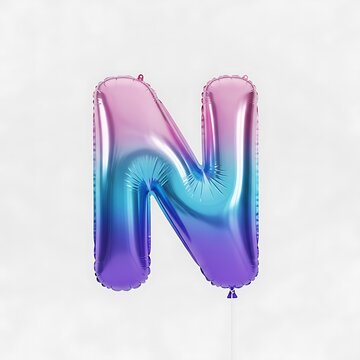 Purple Blue Letter M Foil Balloon