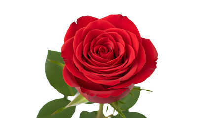 Fototapeta premium Aperfect red rose (the 'Run for the Roses'), isolated on white.