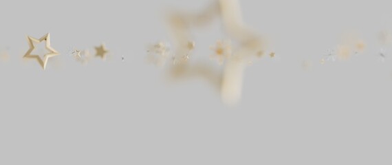 Abstract design with golden stars against a soft grey backdrop, perfect for holiday greetings and f © vegefox.com