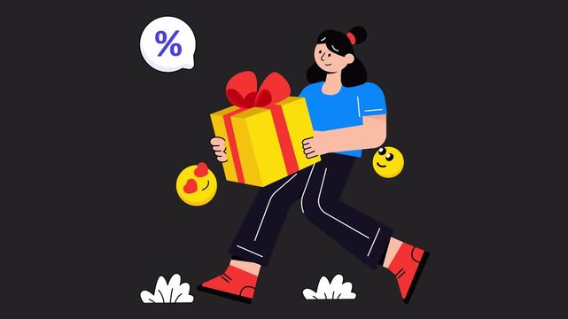Won Prizes on Social Media  2D Animation on Transparent Background