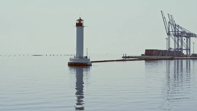 lighthouse in the harbor