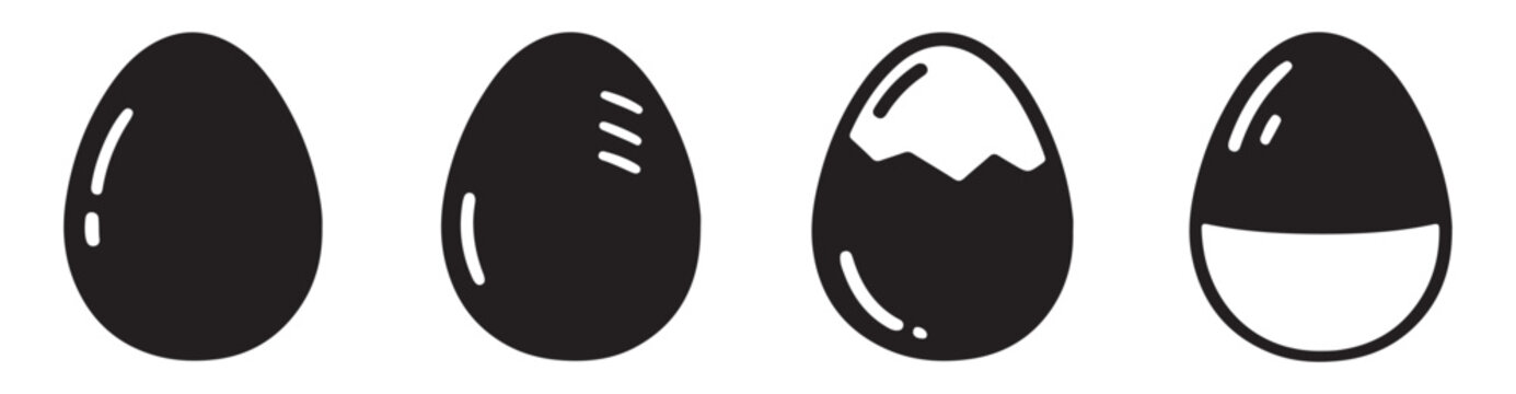 Broken Easter egg icon, Silhouette Broken eggs vector icons. Ester eggs shell. crack eggs icon set vector on white background. Vector illustration.