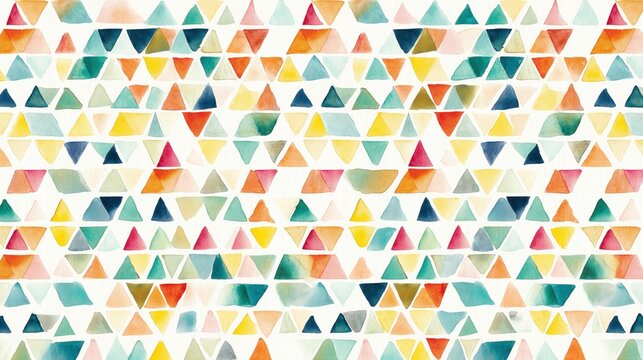 Vibrant Pattern of Small Multicolored Equilateral Triangles Organized in a Dense Repeating Arrangement for Artistic and Decorative Designs