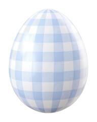 Obraz premium PNG Blue checkered decorative Easter egg.