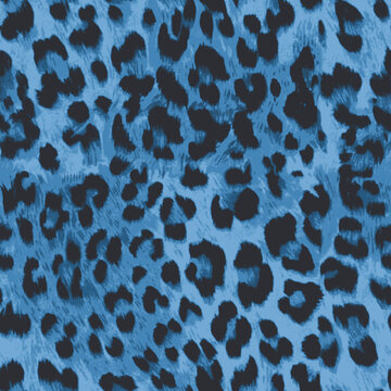 Blue background black leopard skin textured print pattern 
