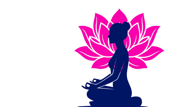 sagoma, donna, silhouette, meditazione, yoga, benessere, relax, rilassare, la mente, posizione yoga,