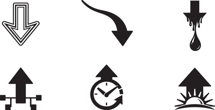 Finance growth and decline arrow icons for business charts analytics isolated