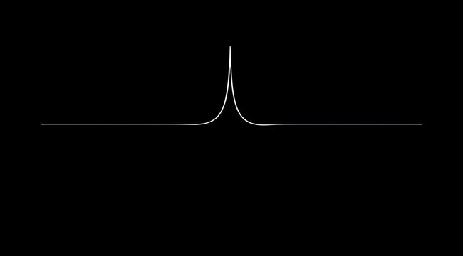 Abstract waveform animation with a central peak on black background.