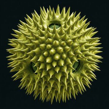 Ragweed Pollen Grain Ambrosia Artemisiifolia Ion-Abrasion Scanning Electron Micrograph The Concept Of Seasonal Allergy