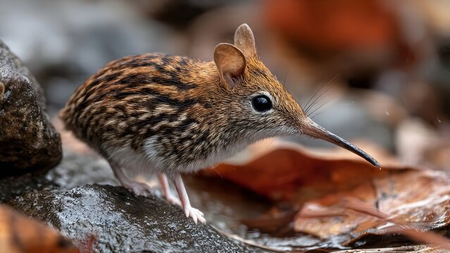 Tiny Elephant Shrew with Long Snout on Forest Floor