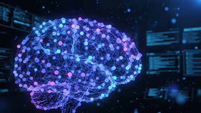 Colorful Illustrative 3D Animation of Neural Network