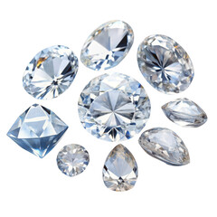 Fototapeta premium Sparkling diamonds in various cuts and sizes shine brightly