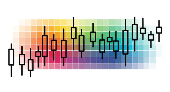 Colorful stock market chart background.