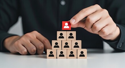 Naklejka premium Human Resource Management, Recruitment, Talent Selection, Teamwork, Leadership Concept