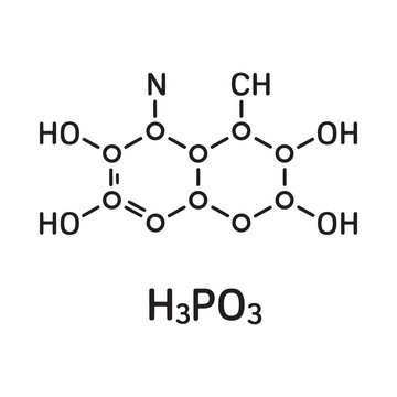 Molecular structure of phytic acid with labeled atoms and chemical formula