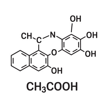 Chemical structure of dopamine a neurotransmitter illustrated in black and white