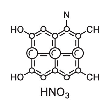 Chemical structure of xanthine with nitric acid a purine base