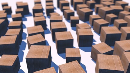 Obraz premium 3d Boxes and white background . 3d illustration