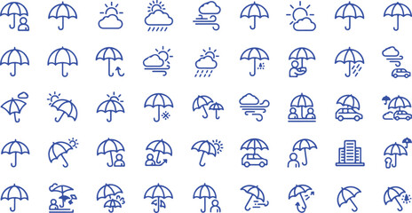 Obraz premium Weather Icons Compilation: A comprehensive collection of meticulously crafted weather icons. Featuring a variety of weather conditions, from sun to rain.