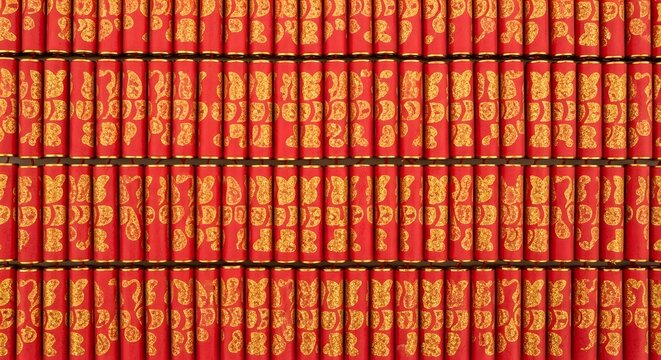 Row of Many Traditional Firecrackers