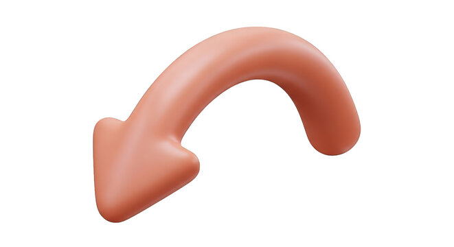 3D rendered pink arrow pointing left on black background