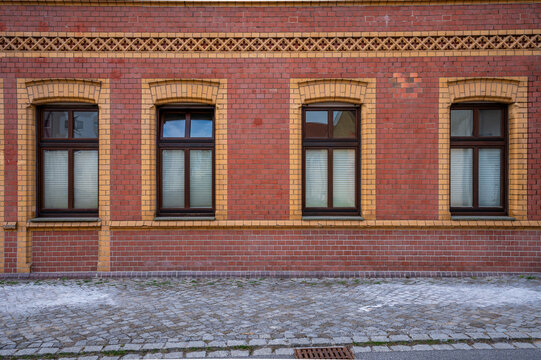 Historic brick residential building in Calau, Germany