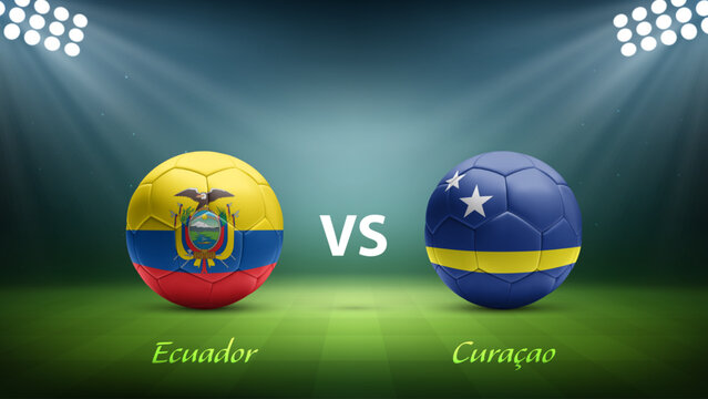 Ecuador vs Curacao soccer scoreboard broadcast template for soccer tournament 2026